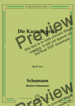 page one of Schumann-Die Kartenlegerin,Op.31 No.2,in C Major