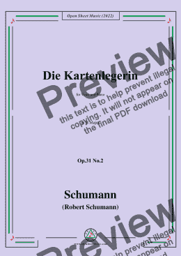 page one of Schumann-Die Kartenlegerin,Op.31 No.2,in B Major