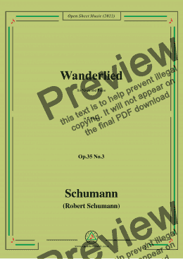 page one of Schumann-Wanderlied,Op.35 No.3, in C Major