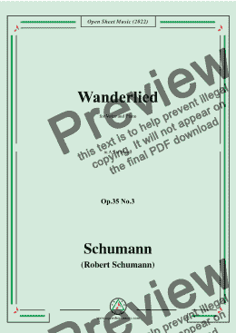 page one of Schumann-Wanderlied,Op.35 No.3, in A flat Major