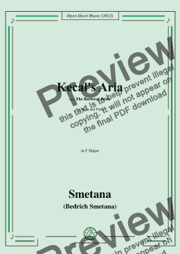 page one of Smetana-Kecal's Aria,in F major