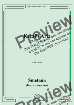 page one of Smetana-Kecal's Aria,in B flat major