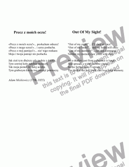 page one of Precz z moich oczu