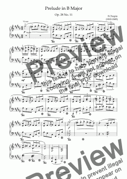 page one of Prelude in B major