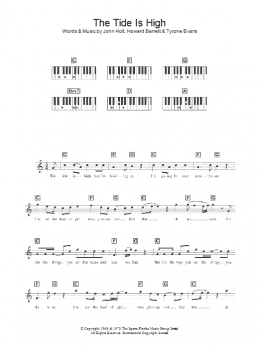 page one of The Tide Is High (Lead Sheet / Fake Book)