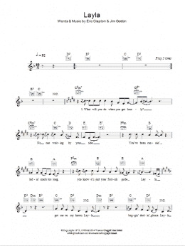 page one of Layla (Lead Sheet / Fake Book)