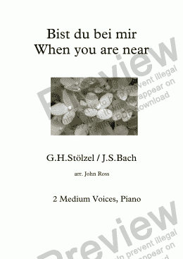 page one of Bist du bei mir / When you are near - 2 Medium voices, Piano