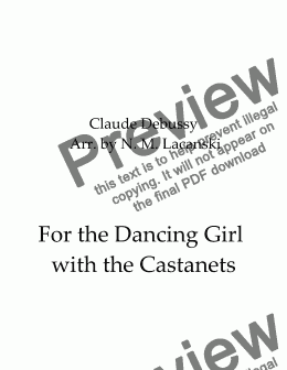 page one of For the Dancing Girl with the Castanets