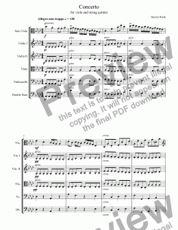 page one of Viola Concerto