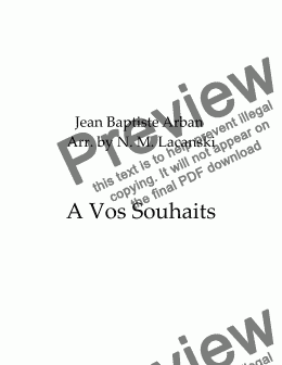 page one of  A Vos Souhaits