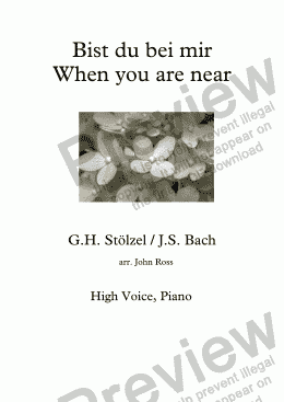 page one of Bist du bei mir / When you are near - High voice, Piano