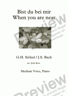 page one of Bist du bei mir / When you are near - Medium voice, Piano