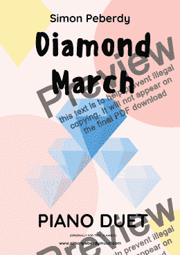 page one of Diamond March "Seventy-five Today" Piano Duet