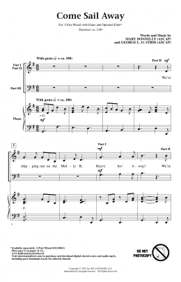 page one of Come Sail Away (3-Part Mixed Choir)