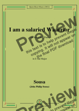 page one of Sousa-I am a salaried Waarrior,in E flat Major