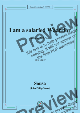 page one of Sousa-I am a salaried Waarrior,in E Major