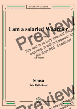 page one of Sousa-I am a salaried Waarrior,in F Major