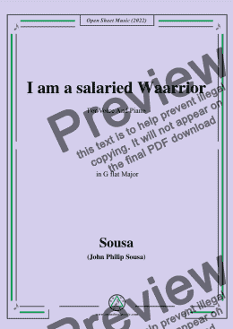 page one of Sousa-I am a salaried Waarrior,in G flat Major