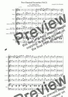 page one of 2 Classical Favourites for Flute Quartet  (volume two)