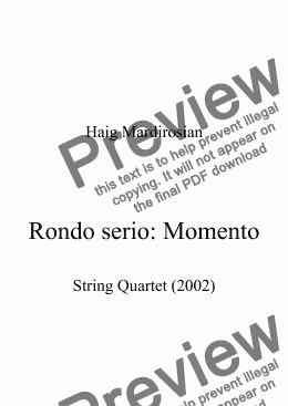 page one of Rondo serio: Memento