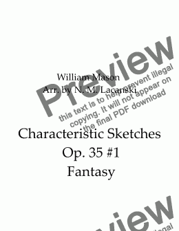 page one of Characteristic Sketches Op. 35 Fantasy 