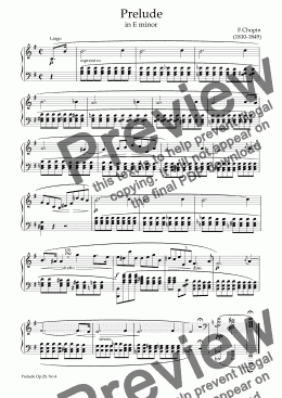 page one of Prelude in E minor