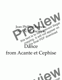 page one of Acante et Cephise - Dance