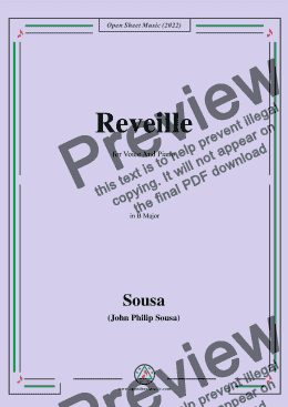 page one of Sousa-Reveille,in B Major