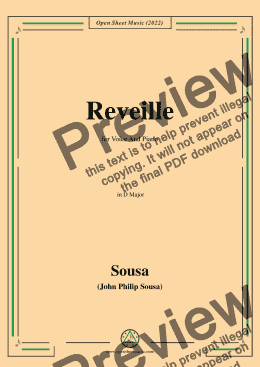 page one of Sousa-Reveille,in D Major