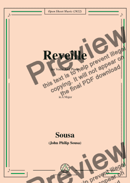 page one of Sousa-Reveille,in A Major