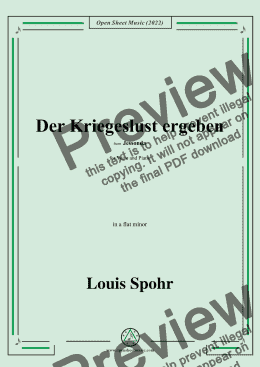 page one of Spohr-Der Kriegeslust ergeben,in a flat minor