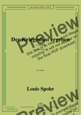 page one of Spohr-Der Kriegeslust ergeben,in a minor