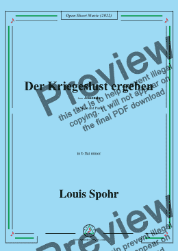 page one of Spohr-Der Kriegeslust ergeben,in b flat minor