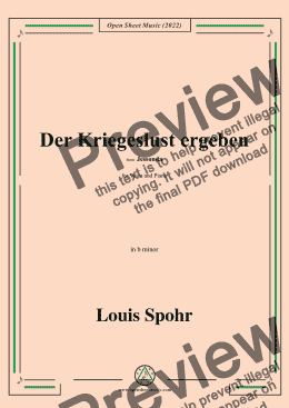 page one of Spohr-Der Kriegeslust ergeben,in b minor