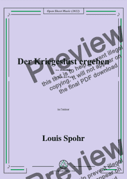 page one of Spohr-Der Kriegeslust ergeben,in f minor