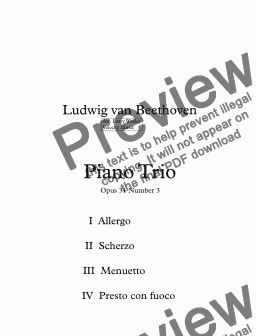 page one of Piano Trio