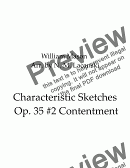 page one of Characteristic Sketches Op 35 #2 Contentment