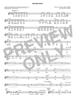 page one of Golden Hour (Lead Sheet / Fake Book)