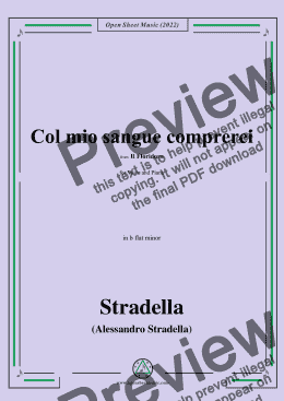 page one of Stradella-Col mio sangue comprerei,in b flat minor