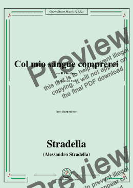 page one of Stradella-Col mio sangue comprerei,in c sharp minor