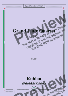 page one of Kuhlau-Grand Flute Quartet,Op.103,for 4 Flutes