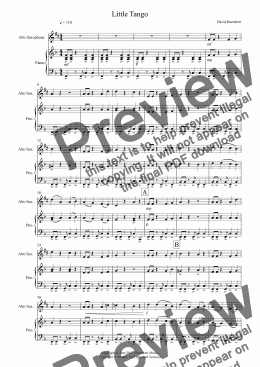 page one of Little Tango for Easy Alto Saxophone and Piano