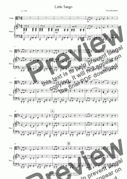 page one of Little Tango for Easy Viola and Piano