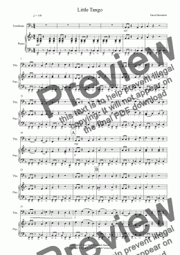 page one of Little Tango for Easy Trombone and Piano