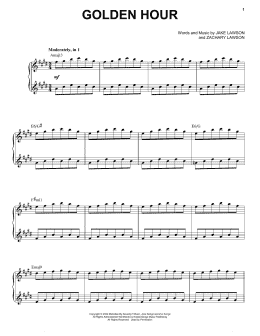 page one of Golden Hour (Piano & Vocal)