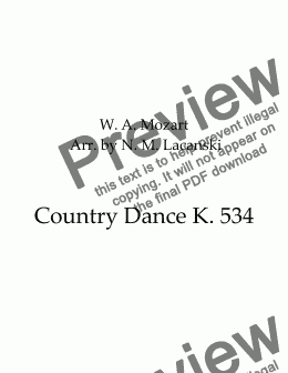 page one of Country Dance K 534