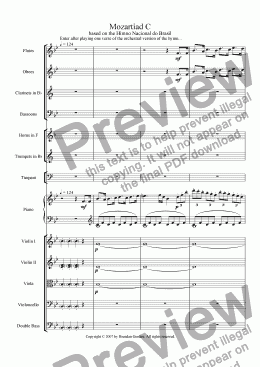 page one of Concert Piece for Piano and Orchestra Based on the Hino Nacional Brasileiro, Op. 2 No. 3