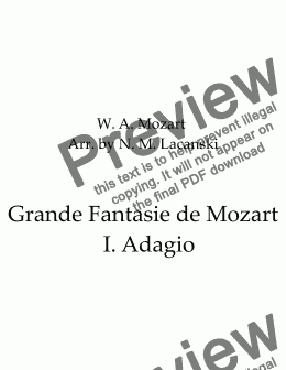 page one of Grande Fantasie de Mozart I Adagio