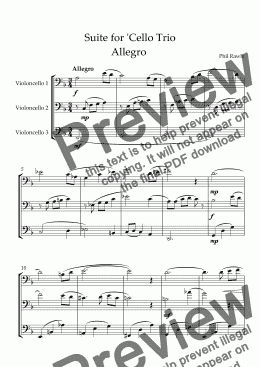 page one of Suite for 'Cello Trio