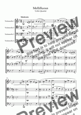 page one of Mellifluous - 'Cello Quartet